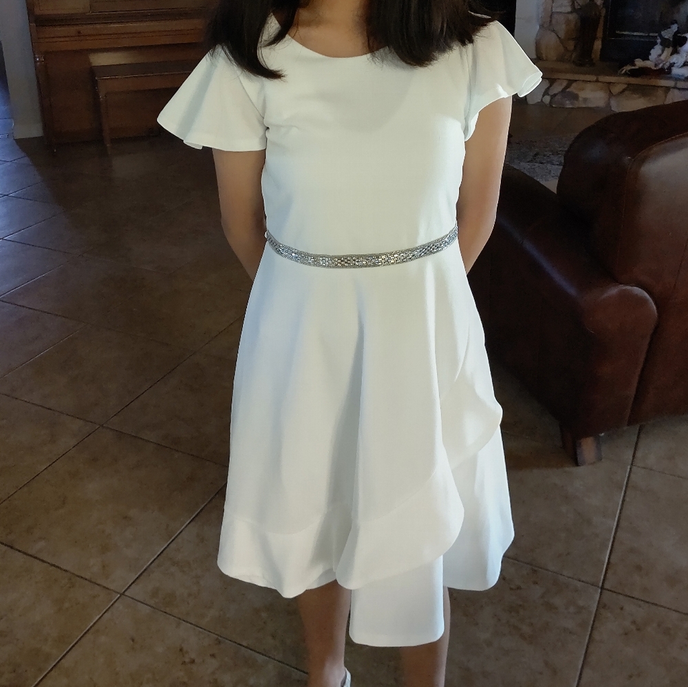Macy's Girls WHITE dress 14